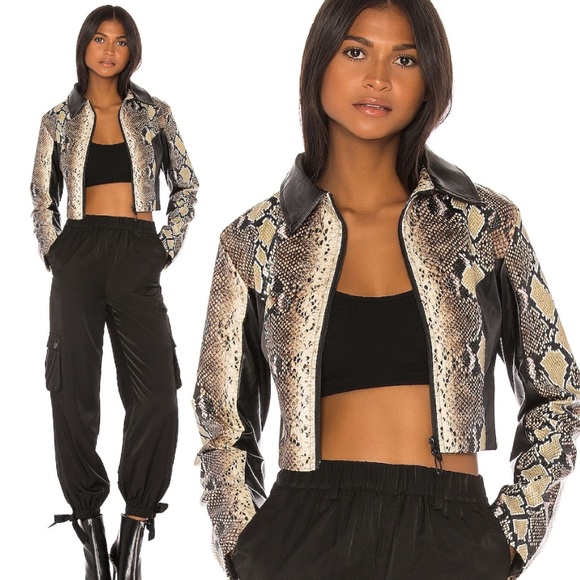 I.AM.GIA Alabama Snake Skin Crop Jacket Size L - Picture 6 of 13